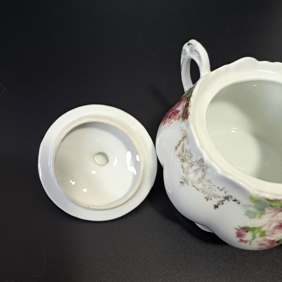 Heinrich Lidded Sugar Bowl H&C Bavaria Germany Floral Design - Picture 7 of 15